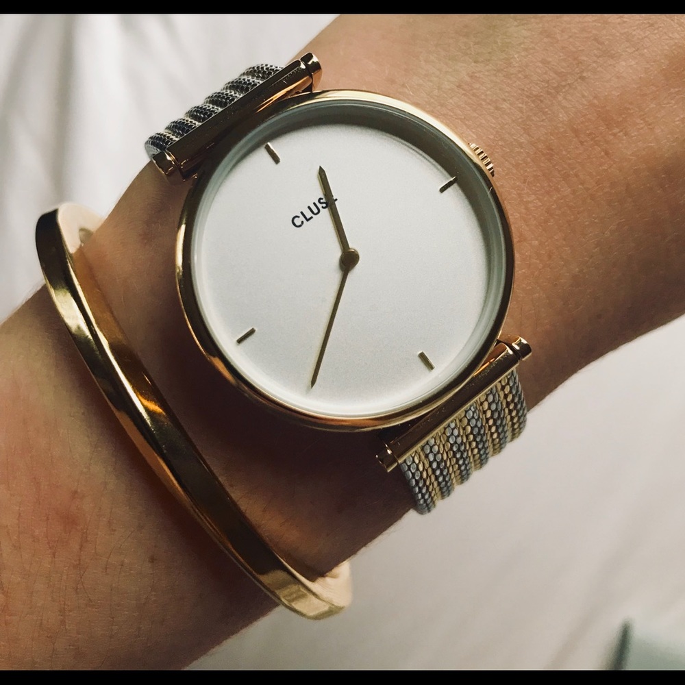 Cluse Triomphe Two-Tone Mesh Strap Watch